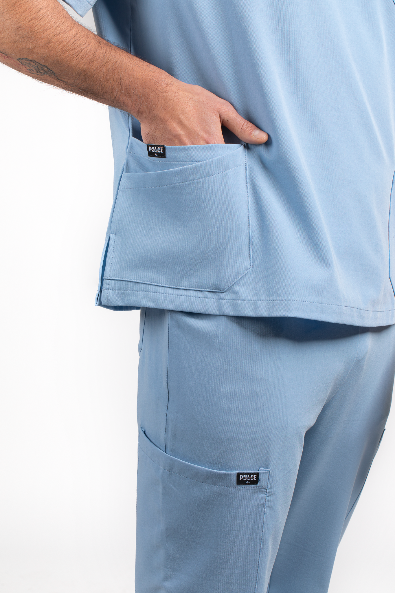 PrimeLine – VividSky Blue Scrub (Men)